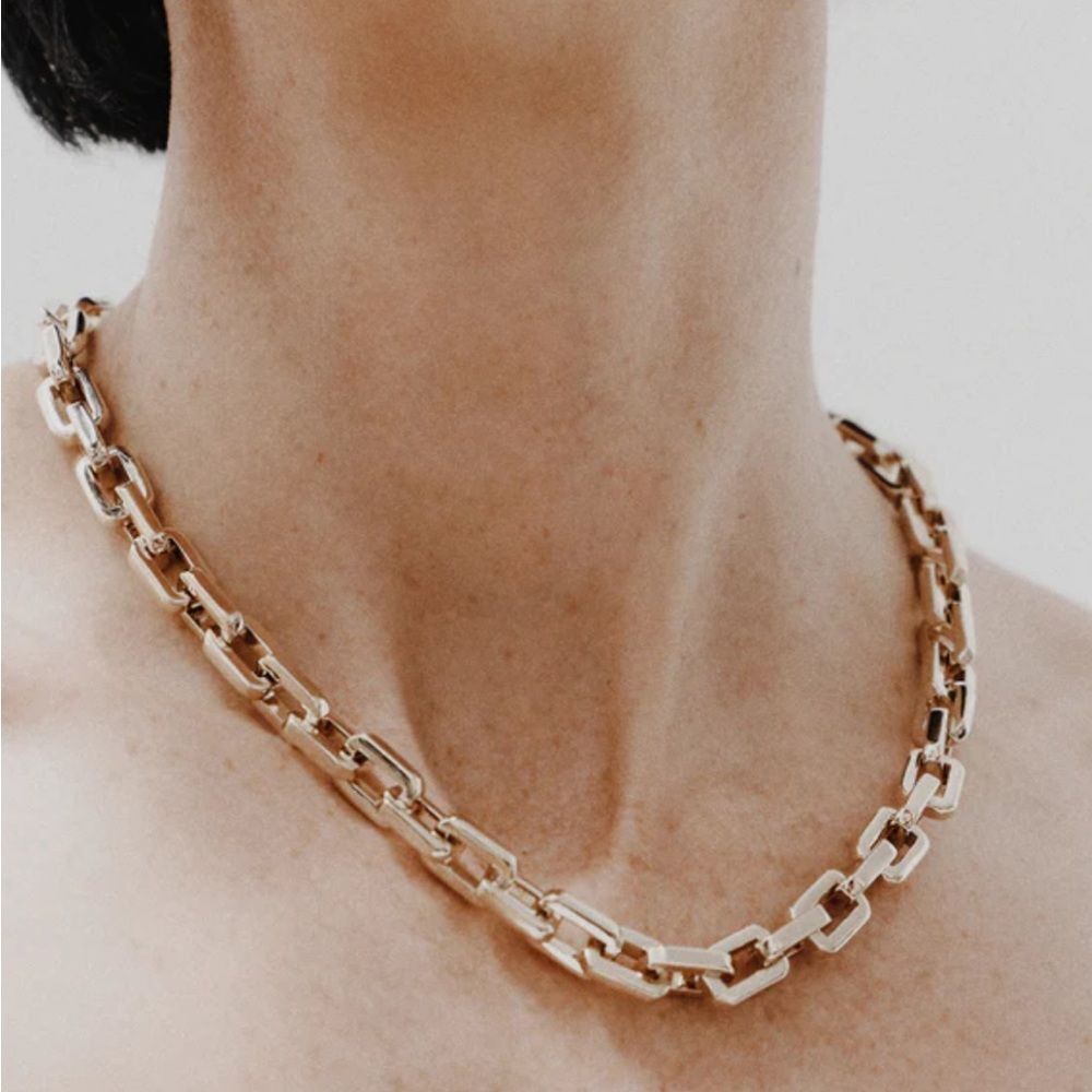Eddie Borgo | Supra Link Necklace - 17 inch length 24k gold finished $425 retail